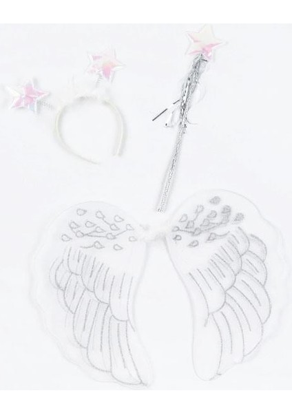 Melek Kanadı Beyaz Simli Taç-Kanat-Asa Set fiyatları