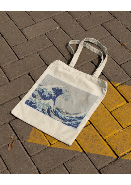 Sanatsal Bez Çanta – Hokusai "great Wave Off Kanagawa" Tasarım - 40X45