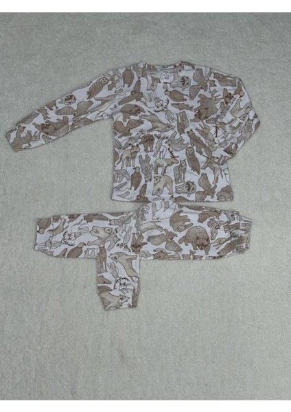 3-4-5 Yaş Pijama Takımı Beyaz Alt Üst Kız Çocuk