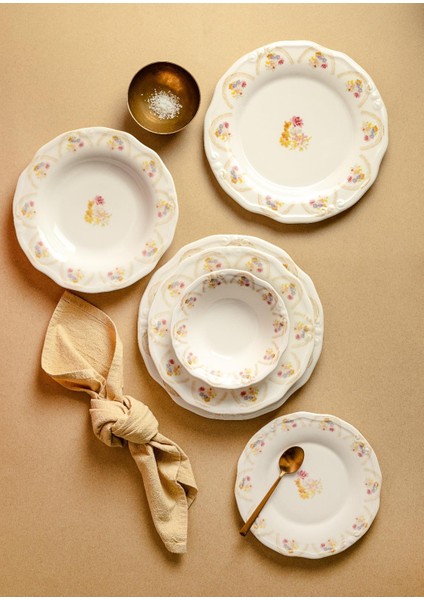 24 Parça 6 Kişilik Porselen Yemek Takımı Royal Bellis Tifany