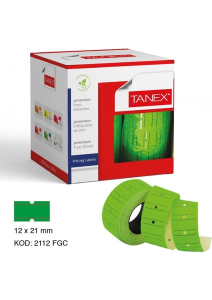 Fıyat Etiketi 12X21 Florasan Yeşil 24 Rulo