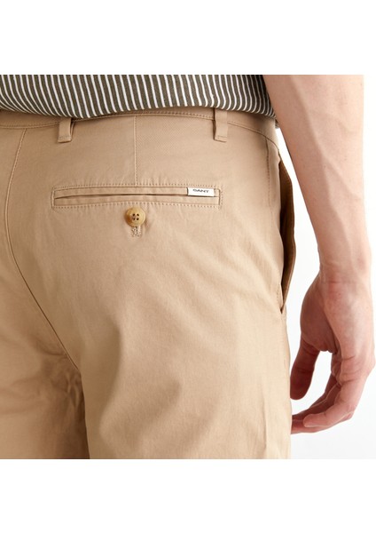 Erkek Bej Slim Fit Şort