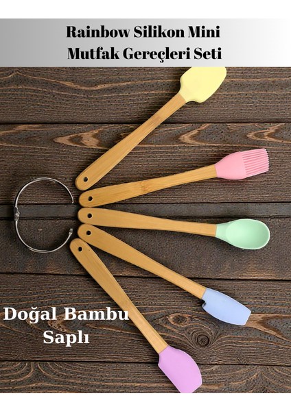 Rainbow 5 Parça Silikon Mini Mutfak Gereçleri Seti fırsatları