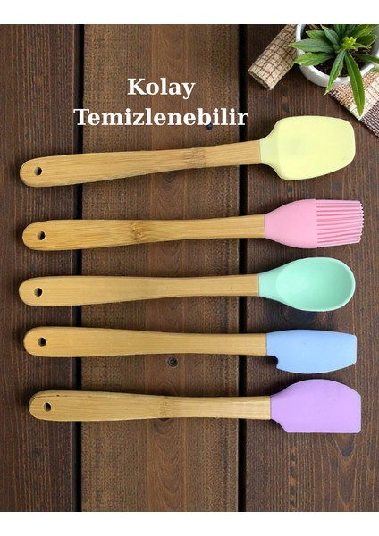 Rainbow 5 Parça Silikon Mini Mutfak Gereçleri Seti