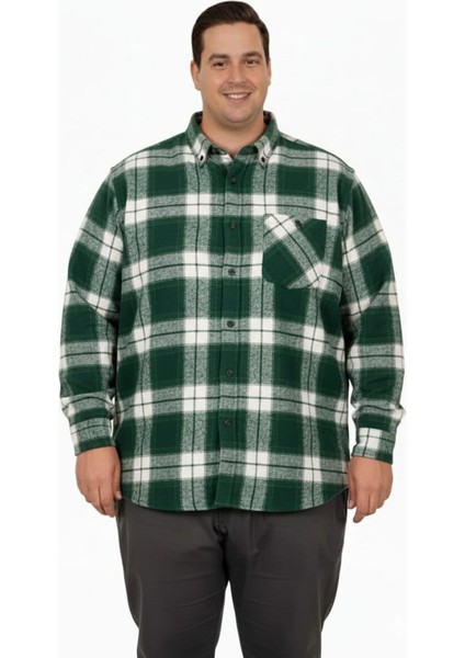 Büyük Beden Gömlek Tek Cep Oduncu 25394 Haki