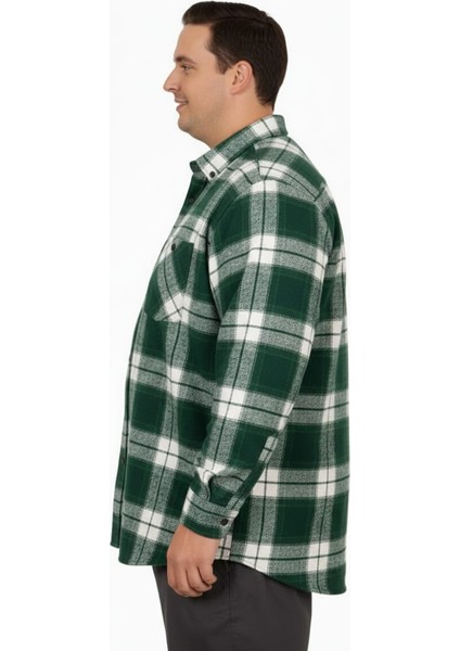 Büyük Beden Gömlek Tek Cep Oduncu 25394 Haki fiyatları