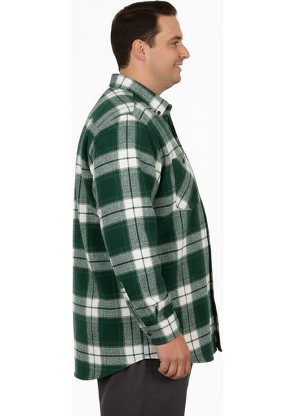 Büyük Beden Gömlek Tek Cep Oduncu 25394 Haki modelleri