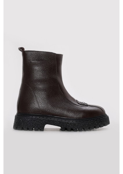 Hakiki Deri Kürklü Kadın Klasik Bot 710KZA6010