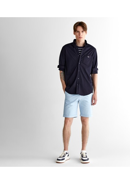 Erkek Lacivert Regular Fit Düğmeli Yaka Gömlek modelleri