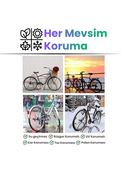 Gri Bisiklet Brandası, Bisiklet Koruma Örtüsü, Su Geçirmez, Toz Geçirmez modelleri