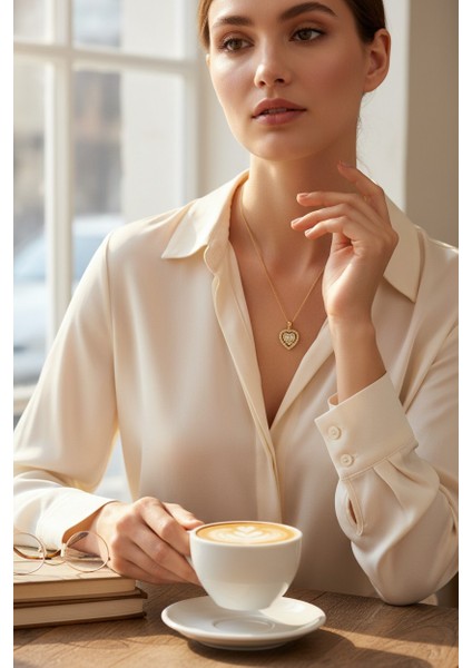 Kalpli Baget Zirkon Taşlı 14 Ayar Altın Kolye fırsatları