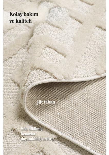 Yumuşak Bukleli Iskandinav Tasarım Salon Oturma Odası Yolluk Krem Halı indirimleri