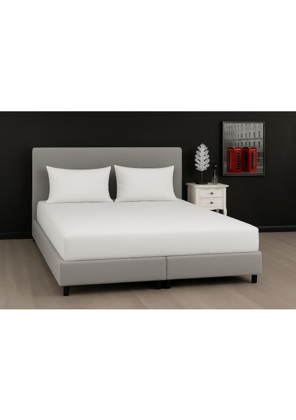 Lastikli Çift Kişilik Otel Tipi Pamuk Saten Beyaz Nevresim Takımı Orkide Collection fırsatları