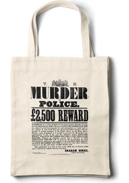 Sanatsal Bez Çanta – Vintage Wanted Poster Tasarım - 35X40