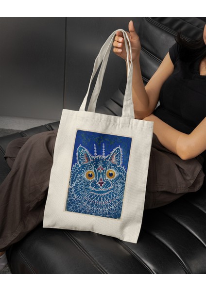 Sanatsal Bez Çanta – Louis Wain "gotik Stilde Bir Kedi" Tasarım - 30X35