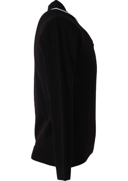 Fermuarlı Polo Siyah Erkek Kazak 18103 fiyatları