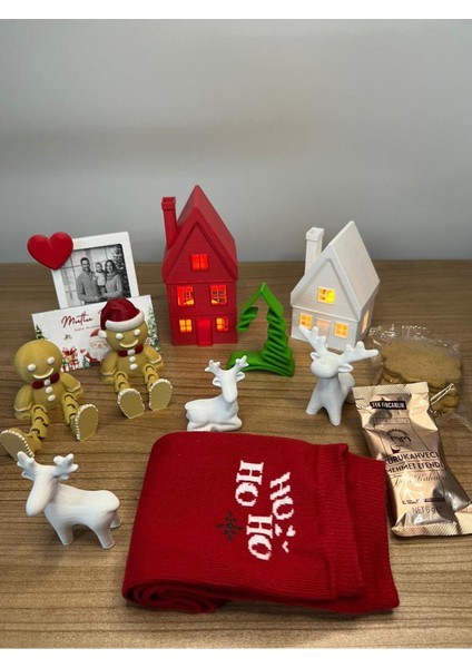 14 Parça Noel Temalı Dekoratif Hediye Kutusu Yılbaşı Süsleri Set indirimleri