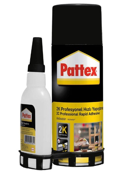 2k Aktivatörlü Hızlı Yapıştırıcı - Güçlü ve Dayanıklı Formül, Plastik ve Metal ile Uyumlu, 400 ml + 100 gr