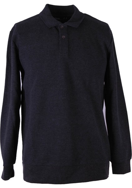 Polo Yaka Selanik Antrasit Erkek Sweatshirt 5052