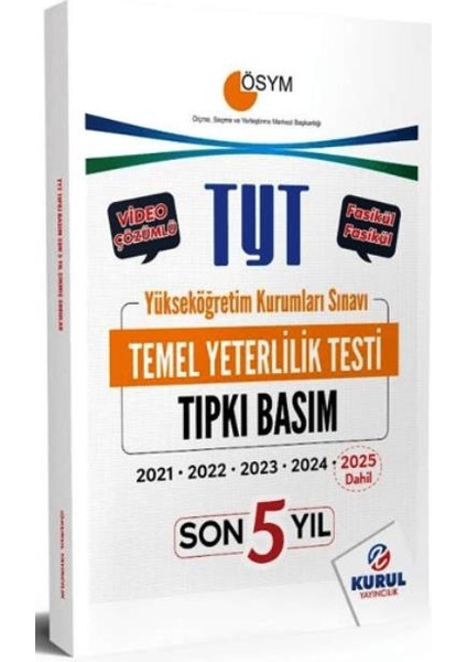 Tyt Son 5 Yıl Tıpkı Basım Çıkmış Soru Kitapçıkları