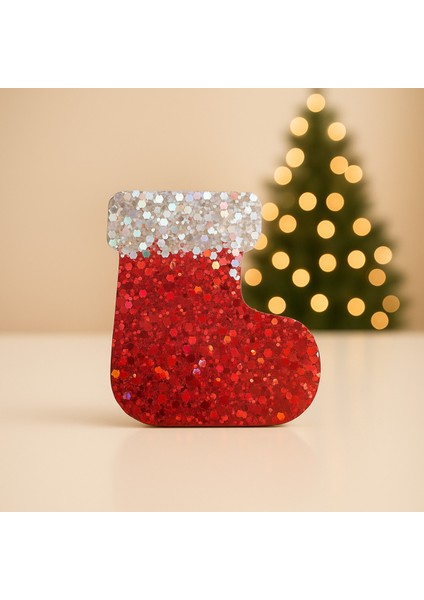 El Yapımı Simli Yılbaşı Süsü 4’lü Set: Yıldız, Çan, Noel Çorabı ve Şapka Dekor modelleri