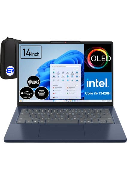 Ideapad Slim 3 Intel Core I5-13420H 16GB Ram 256GB WIN11 Pro 14 Inç Wuxga OLED Ekran 83K0001GTREP2 + Elektropasaj Çanta