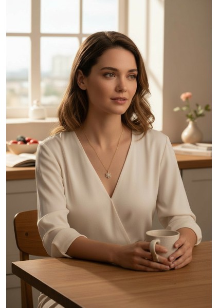 Kar Tanesi Figürlü Zirkon Tektaşlı 14 Ayar Altın Kolye fırsatları