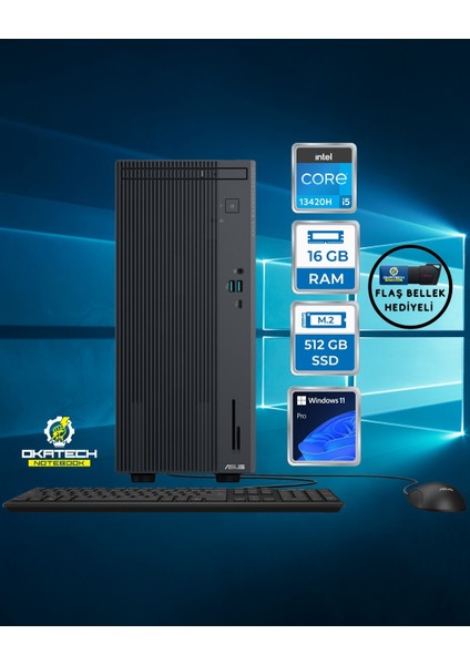 Expertcenter P500 P500MV I5-13420H 16 GB Ram 512 GB SSD UHD Graphics Win 11 Pro Masaüstü Bilgisayar