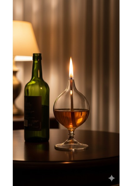 Üfleme Cam Kandil+Kandil Yağı Hediyeli SET4KISA