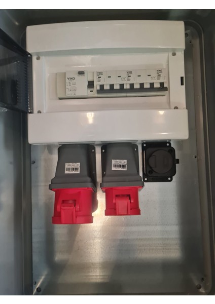 60 40 20 cm Pano 5/32 22 Kw ve 5/16 11 Kw ve 220 V 3.5 Kw Prizli Elektrikli Araç Şarj Cihazı Kombinasyon Kutusu Panosu