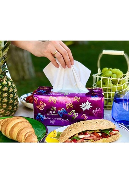 Metalize Kutu Tek Tek Al Puf Mendil 200 Yaprak 20+4 Hediyeli Paket (Toplam 24*200=4800 Yaprak)