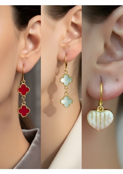 Trend Sembol Figürlü 3’lü Kadın Küpe Set