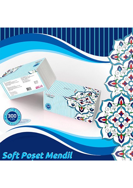 Çek Çek Al Poşet Mendil (Peçete) 300 Yaprak 20'li Paket (300*20=6000 Yaprak)