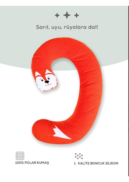 Çocuk Yastığı,oyun Yastığı,uyku Yastığı,aktivite Yastığı,uyku Arakadaşı 1.kalite Polar Kumaş(Tilki