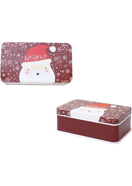 Yılbaşı Temalı Mini Dikdörtgen Teneke Kutu Noel Baba Desenli Bordo 11 cm fiyatları