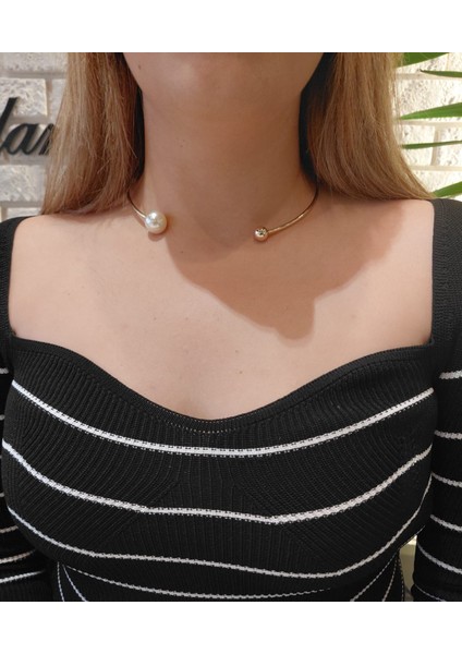 Inci Detaylı Tasma Kolye