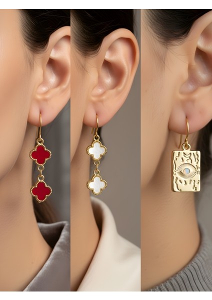 Trend Sembol Figürlü 3’lü Kadın Küpe Set