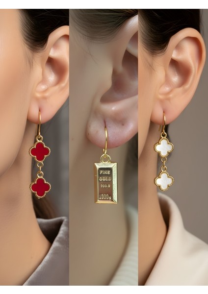 Trend Sembol Figürlü 3’lü Kadın Küpe Set