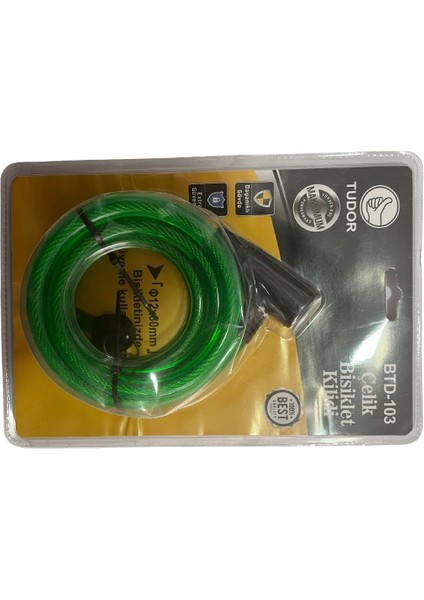 BTD-103 Çelik Bisiklet Kilidi 12X80MM Renk Yeşil