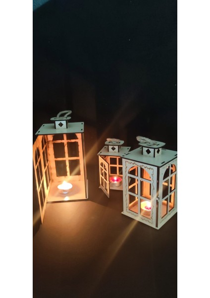 Krem Ahşap Mumluk 3 Lü fiyatları