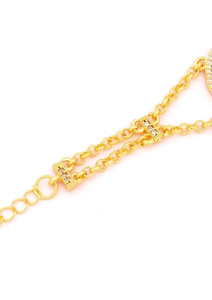 altın kaplama zirkon taşlı ıki çeyrek altınlı bileklik blk-1187 modelleri