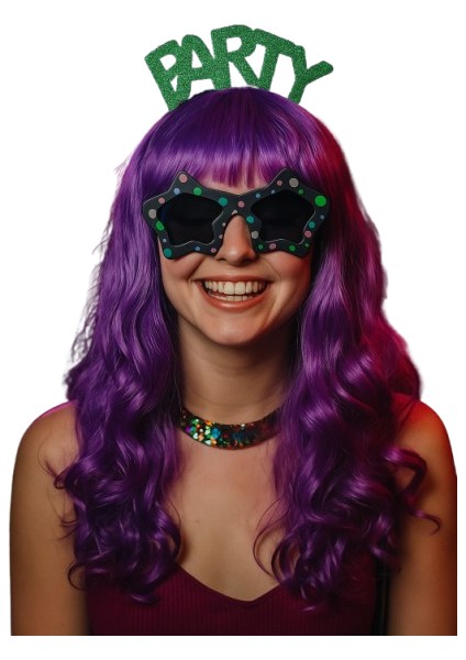 Peruk Saç Uzun Kahküllü 50 cm Mor fiyatları