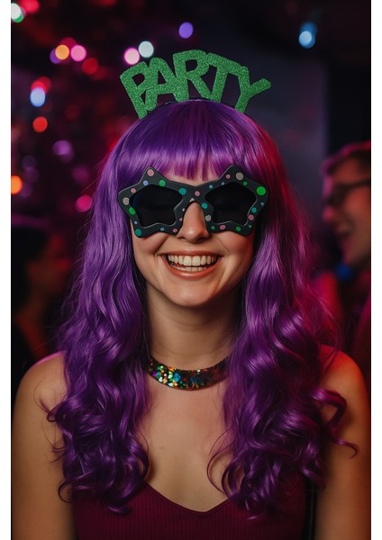 Peruk Saç Uzun Kahküllü 50 cm Mor fırsatları