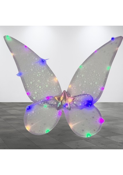 Peri Kanadı Ledli Işıklı Mor