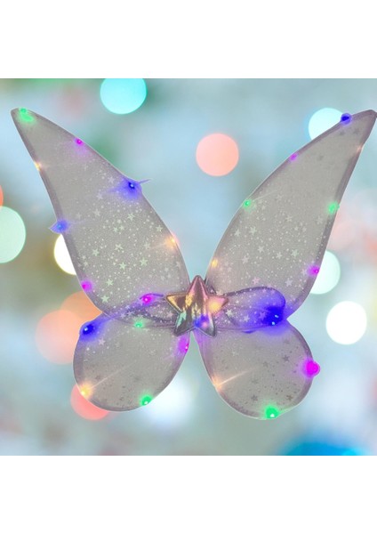 Peri Kanadı Ledli Işıklı Mor