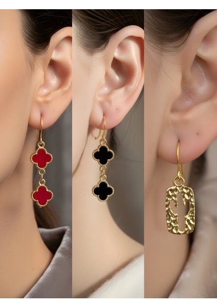 Trend Sembol Figürlü 3’lü Kadın Küpe Set