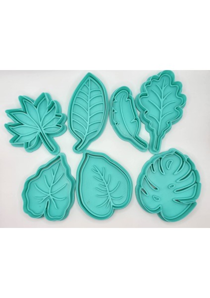 6'lı Yaprak Figürlü Kurabiye / Şeker Hamuru Kalıp Seti – 3D Baskı modelleri