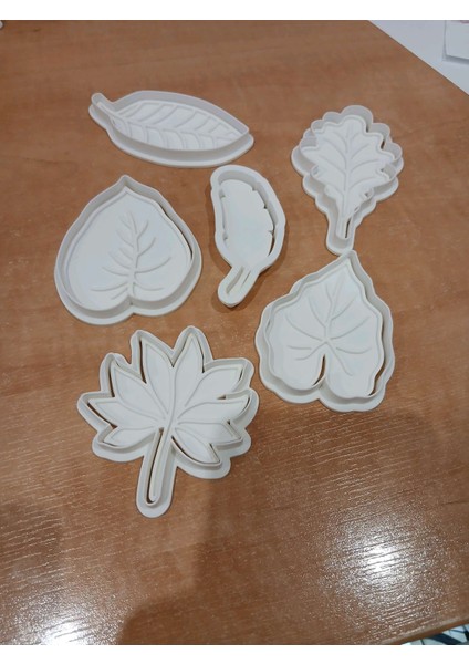 6'lı Yaprak Figürlü Kurabiye / Şeker Hamuru Kalıp Seti – 3D Baskı indirimleri