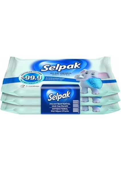 Islak Cep Mendili Antibakteriyel 3'lü