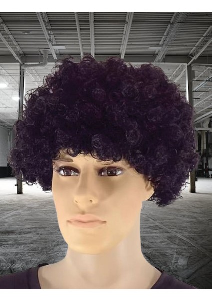Peruk Kıvırcık Model Siyah Astarlı Bonus Kafa Kaydırma Yapmaz